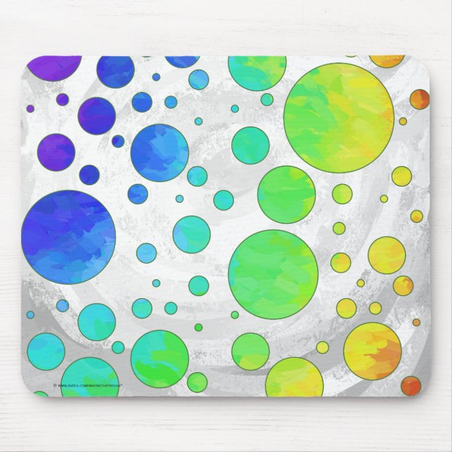 Rainbow Icy Polka Dot Pattern Mouse Mat (Front)