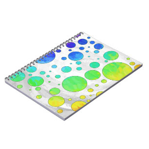 Rainbow Icy Polka Dot Pattern Notebook