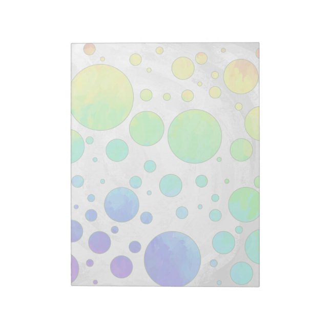 Rainbow Icy Polka Dot Pattern Notepad (Rotated)