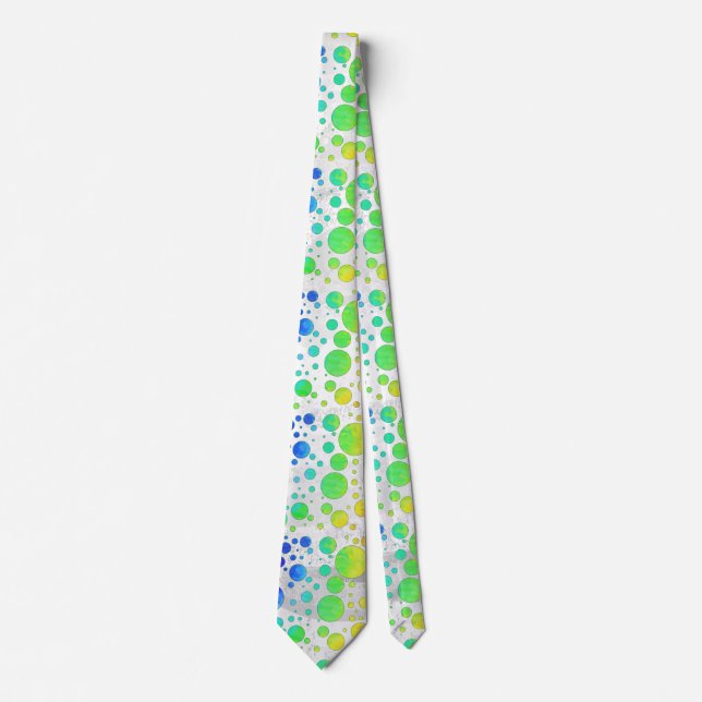 Rainbow Icy Polka Dot Pattern Tie (Front)