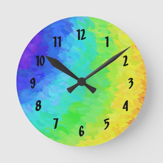 Rainbow Icy Round Clock (Front)