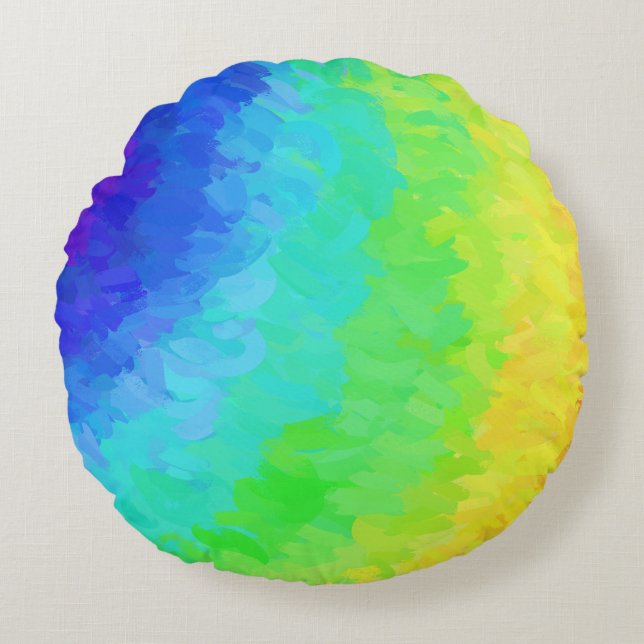 Rainbow Icy Round Cushion (Front)