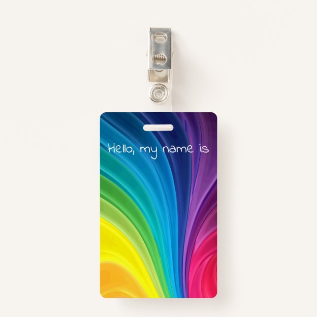 rainbow ID badge (Front with Clip)