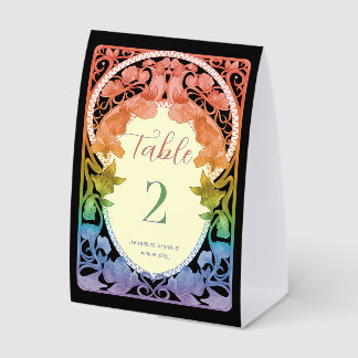 Rainbow II Watercolor Art Nouveau Wedding