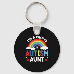 Rainbow I'm A Proud Autism Aunt Autism Awareness Key Ring