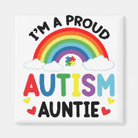 Rainbow I'm A Proud Autism Auntie Autism Awareness