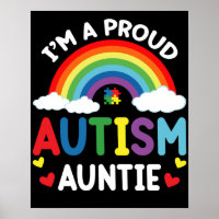 Rainbow I'm A Proud Autism Auntie Autism Awareness