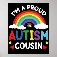Rainbow I'm A Proud Autism Cousin Autism Awareness