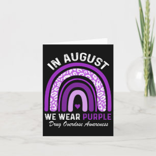 Rainbow In August We Wear Purple Drug Overdose Awa Card