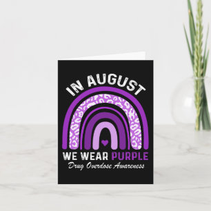 Rainbow in August We Wear Purple Drug Overdose Awa Card