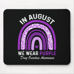 Rainbow in August We Wear Purple Drug Overdose Awa Mouse Mat