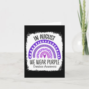 Rainbow In August We Wear Purple Overdose Awarenes Card