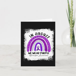 Rainbow In August We Wear Purple Overdose Awarenes Card