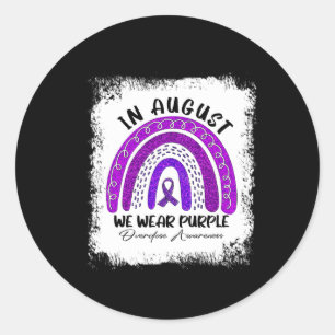 Rainbow In August We Wear Purple Overdose Awarenes Classic Round Sticker