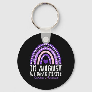 Rainbow In August We Wear Purple Overdose Awarenes Key Ring