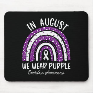 Rainbow In August We Wear Purple Overdose Awarenes Mouse Mat