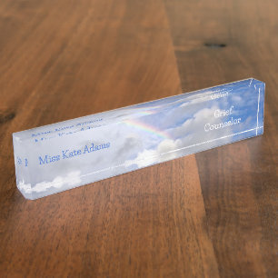 "RAINBOW IN CLOUDS" DESK NAMEPLATE