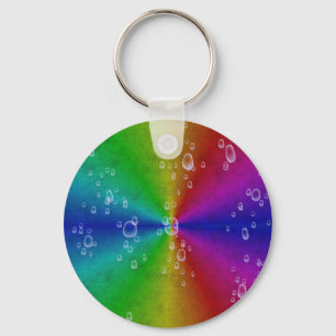 Rainbow in Elephant Skin Leather Optics Key Ring
