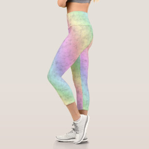 Rainbow in Elephant Skin Leather Optik Capri Leggings