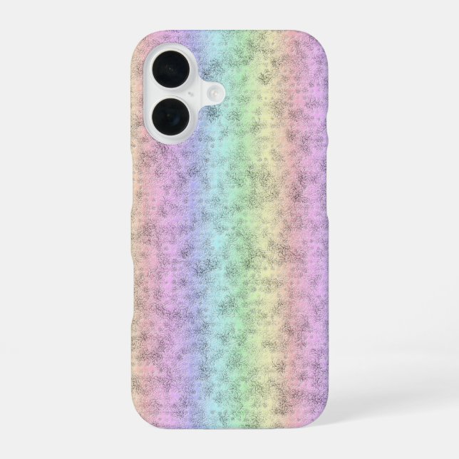 Rainbow in Elephant Skin Leather Optik iPhone 16 Case (Back)