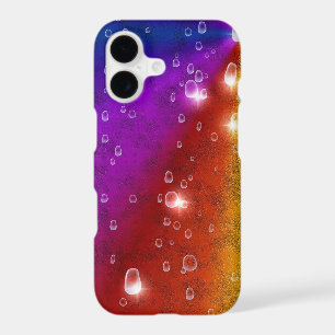 Rainbow in Elephant Skin Leather Optik , Raindrops