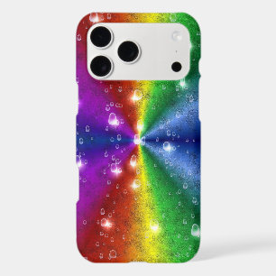 Rainbow in Elephant Skin Leather Optik , Raindrops