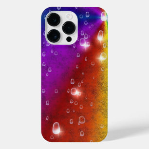 Rainbow in Elephant Skin Leather Optik , Raindrops iPhone 14 Pro Max Case