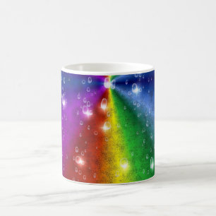 rainbow in elephant skin leatheroptik & raindrops coffee mug