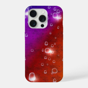 Rainbow in elephant skin leatheroptik & raindrops iPhone 15 pro case