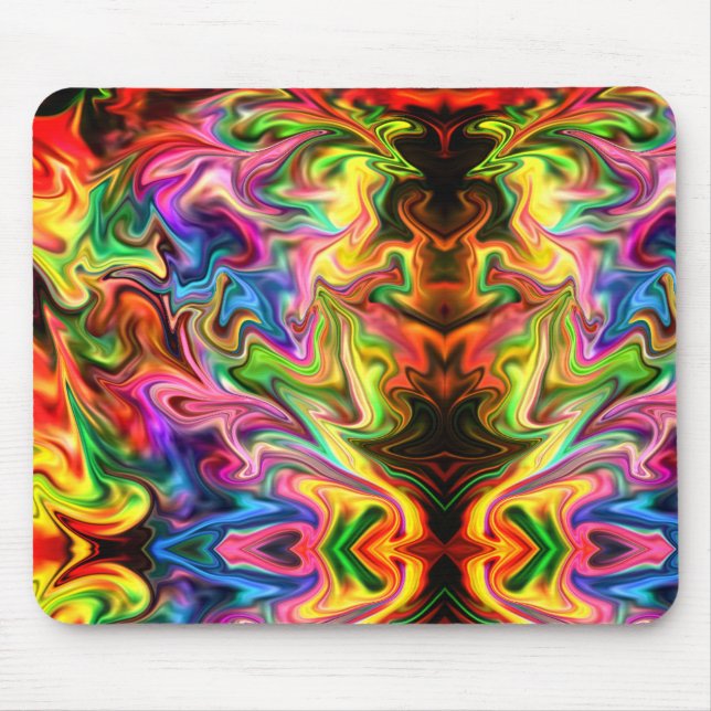 Rainbow in fractal chaos mouse mat (Front)