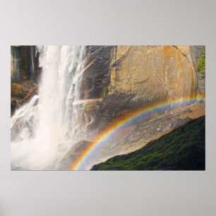Rainbow in front of waterfall poster