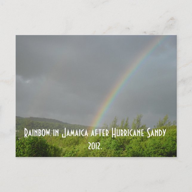 Rainbow in Jamaica after Hurricane Sandy 2012 Postcard (Front)