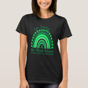 Rainbow In June We Wear Green Scoliosis Warrior Aw T-Shirt