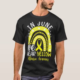 Rainbow In June We Wear Yellow Albinism Awareness  T-Shirt
