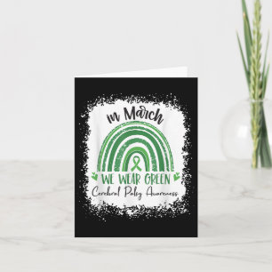 Rainbow In March We Wear Green Cerebral Palsy Awar Card