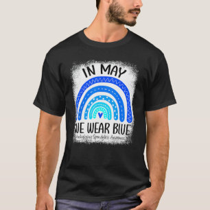 Rainbow In May We Wear Blue Ankylosing Spondylitis T-Shirt
