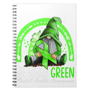 Rainbow In May We Wear Green Mental Health Notebook