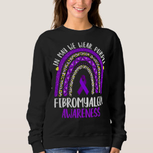 Rainbow In May We Wear Puple Fibromyalgia Awarenes Sweatshirt