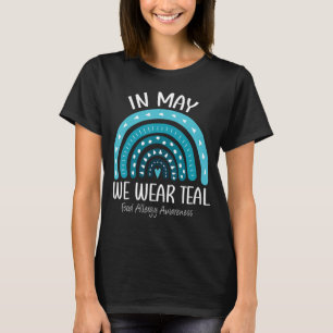 Rainbow In May We Wear Teal Food Allergy Awareness T-Shirt