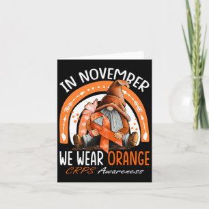 Rainbow In November We Wear Orange Crps Awareness Card