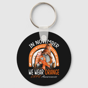 Rainbow In November We Wear Orange CRPS Awareness Key Ring