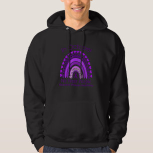 Rainbow In October We Wear Purple Domestic Violenc Hoodie