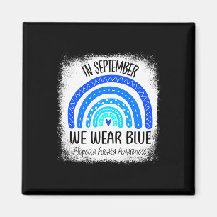Rainbow In September We Wear Blue Alopecia Areata  Magnet
