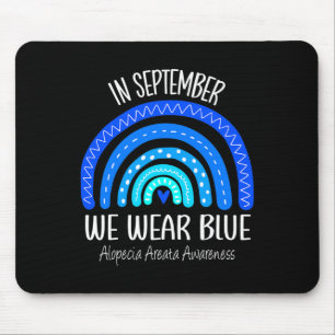 Rainbow In September We Wear Blue Alopecia Areata Mouse Mat