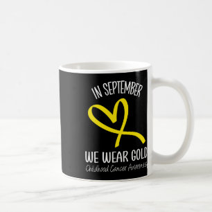 Rainbow In September We Wear Gold Childhood Cancer Coffee Mug