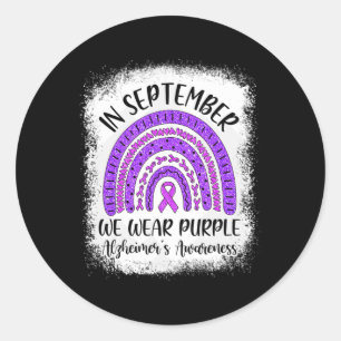 Rainbow In September We Wear Purple Heimerheimer's Classic Round Sticker