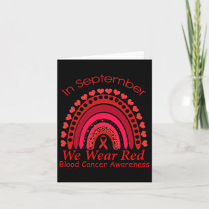 Rainbow In September We Wear Red Blood Cancer Awar Card