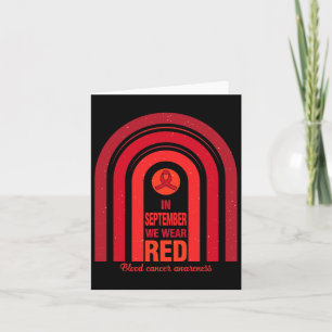 Rainbow In September We Wear Red Blood Cancer Awar Card