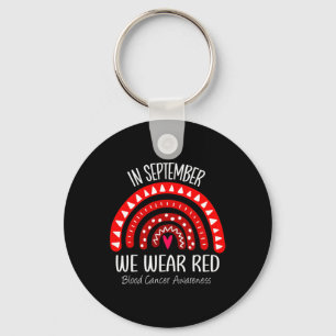 Rainbow In September We Wear Red Blood Cancer Awar Key Ring
