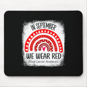 Rainbow In September We Wear Red Blood Cancer Awar Mouse Mat